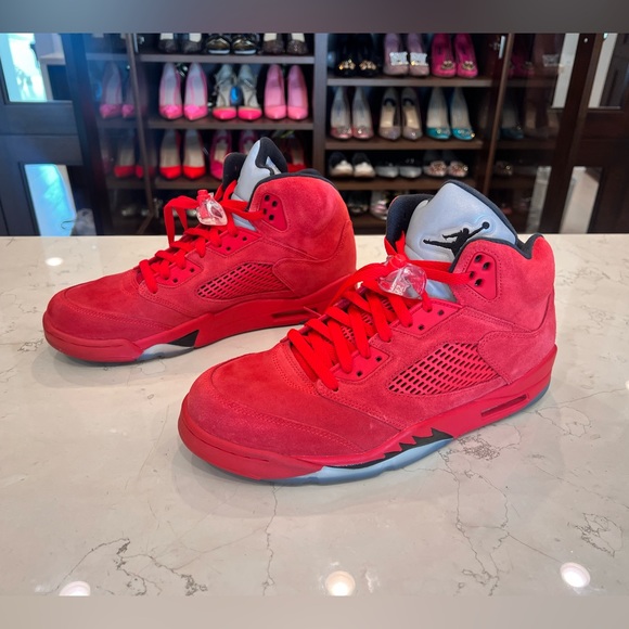 Nike Air Jordan 5 “Anthracite” Retro ‘Red Suede’ reflective tongue. Men’s 10.5 - Picture 3 of 15